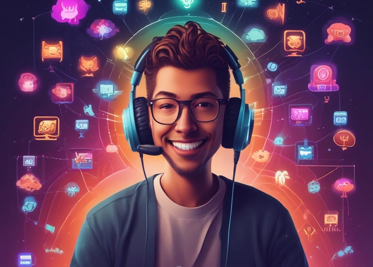 A vibrant graphic showcasing diverse creators collaborating on projects.