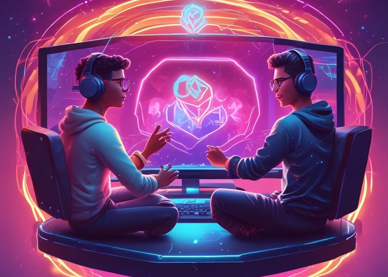 A dynamic visual of creators working together on a project.