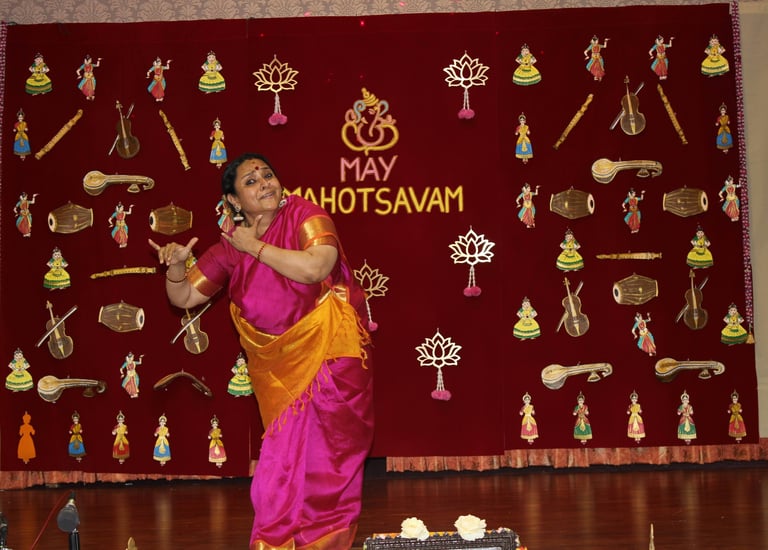 An image of a Bharathanatyam artist depicting a pose