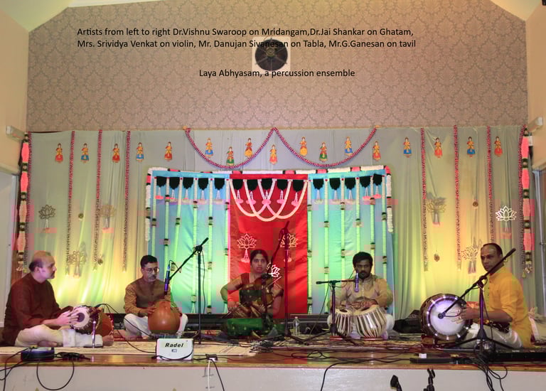 A picture of artists playing different instruments