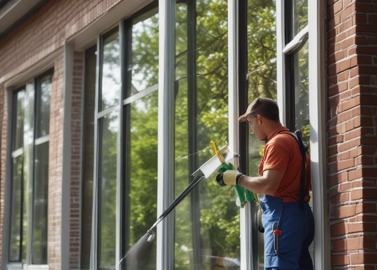 A dimly lit utility area with pipes, a valve, and various cleaning products lined up against a tiled wall. The central focus is on a red-handled valve attached to white and blue pipes running horizontally. Several bottles of cleaning supplies with Asian script are visible, suggesting a storage or maintenance corner.