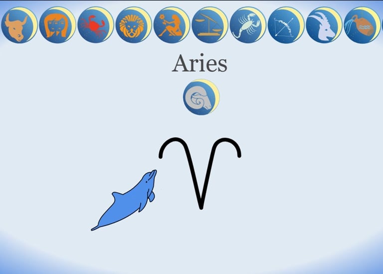 a picture of a zodiac sign Aries with the glyph