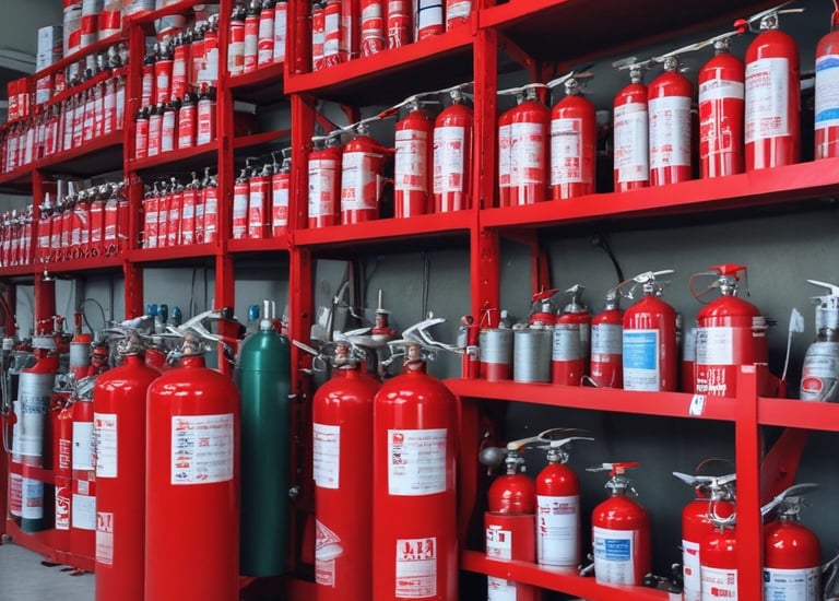 A firefighter is observing a wooden structure that has partially collapsed, surrounded by trees and greenery. The building appears damaged, with debris scattered around, likely from a recent incident. The firefighter is wearing protective gear, including a helmet and reflective clothing.