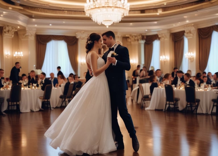 A street musician stands next to a beige building with arched windows, playing a blue guitar. A backpack and other belongings rest on the ground beside him. Pedestrians walk nearby on the brick sidewalk, passing under a shop sign with 'Brandy Melville' written on it. The scene takes place in an urban environment with cars and a traffic light visible in the background.