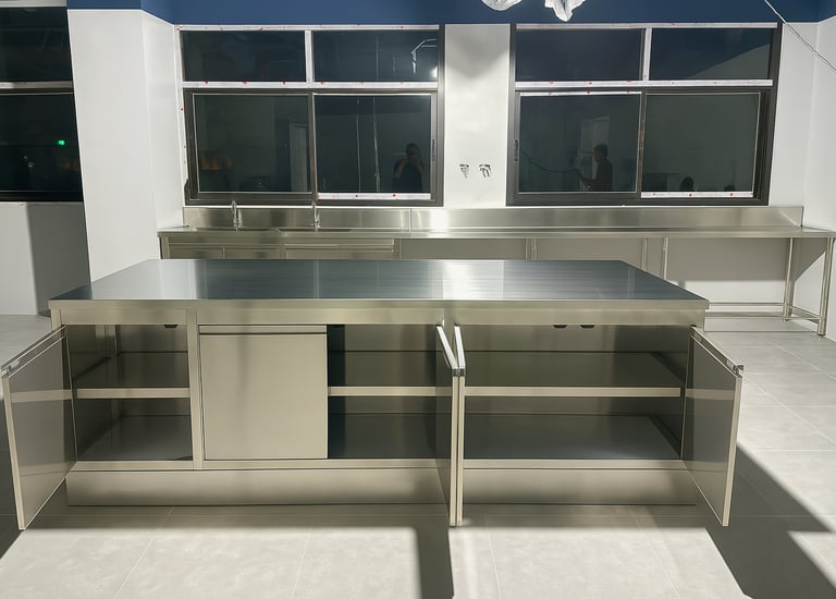 โต๊ะสแตนเลสสำหรับห้องแล็บ สมุทรสาคร | stainless steel food laboratory test table Samut Sakhon hygien