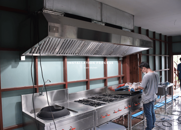 ครัวรีสอร์ตสแตนเลส รองรับอาหารไทยและตะวันตก | stainless resort kitchen installation Thailand