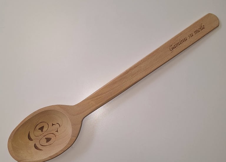 Graviruotas šaukštas. Panevėžys. Puiki dovana