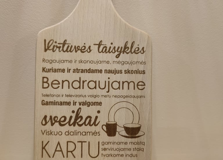 Graviruota pjaustymo lentelė. Panevėžyje. Puiki dovana