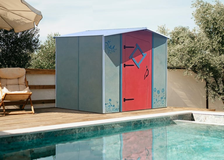 local technique piscine en tricoya, un abri bois sans entretien