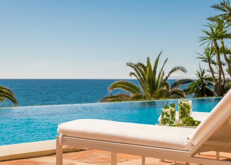 Infinity pool at Villa El Rincon overlooking the Mediterranean Sea