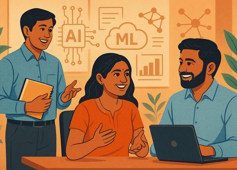 team discussing growth analysis