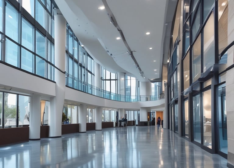 a large open space with a lot of windows