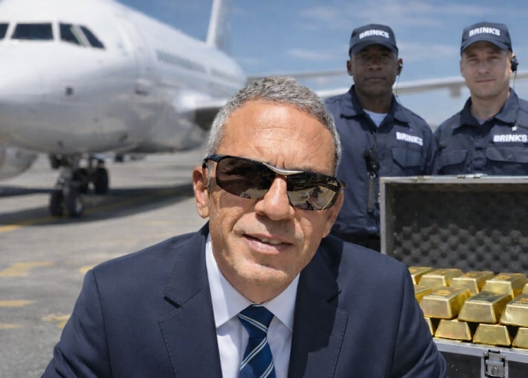 Gold shippment with secured airplane