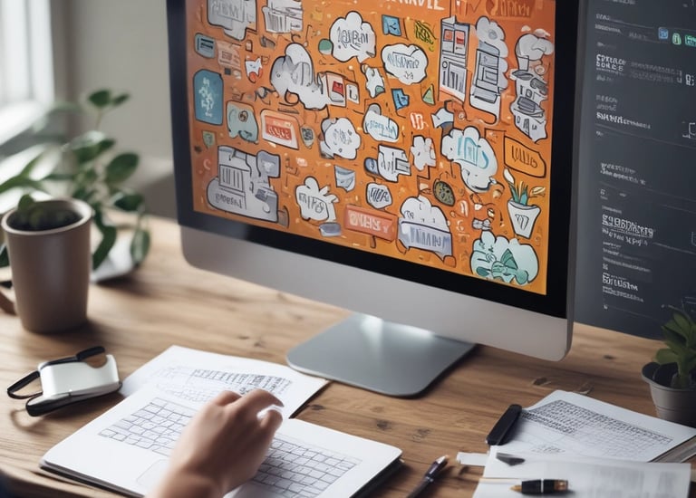 A vibrant cityscape at sunset showcasing modern architecture.