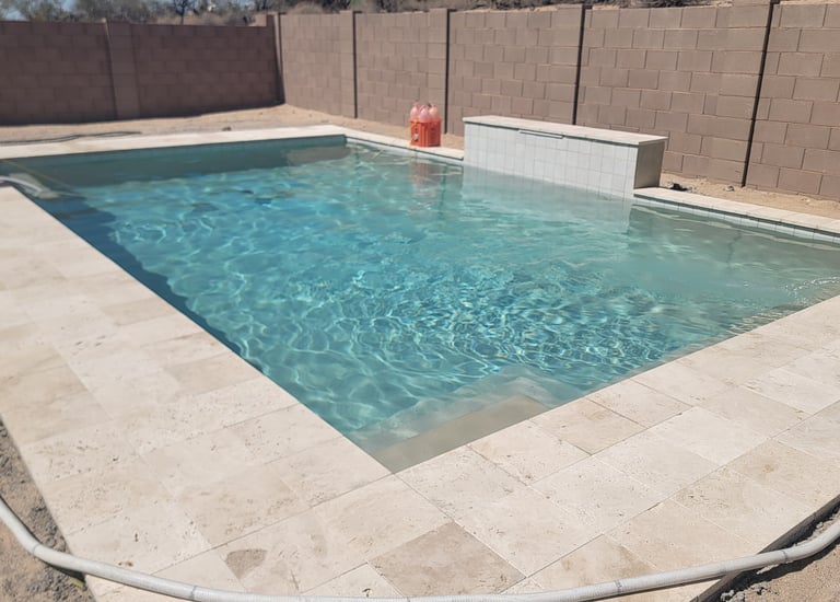 a pool with a hose attached to a hose