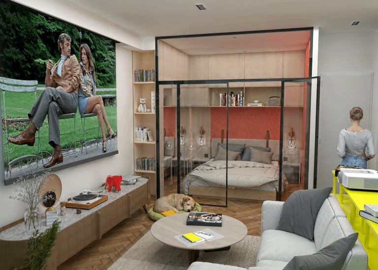 Décoration séjour et salon de luxe projet Moscou, agence Nina Poma Studio.