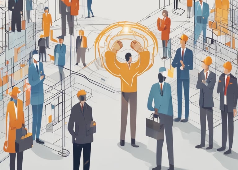 A close-up of a leader giving a presentation to their team.