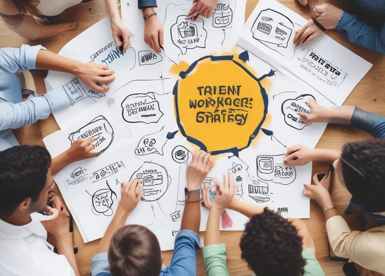 An image depicting a brainstorming session with a diverse team.