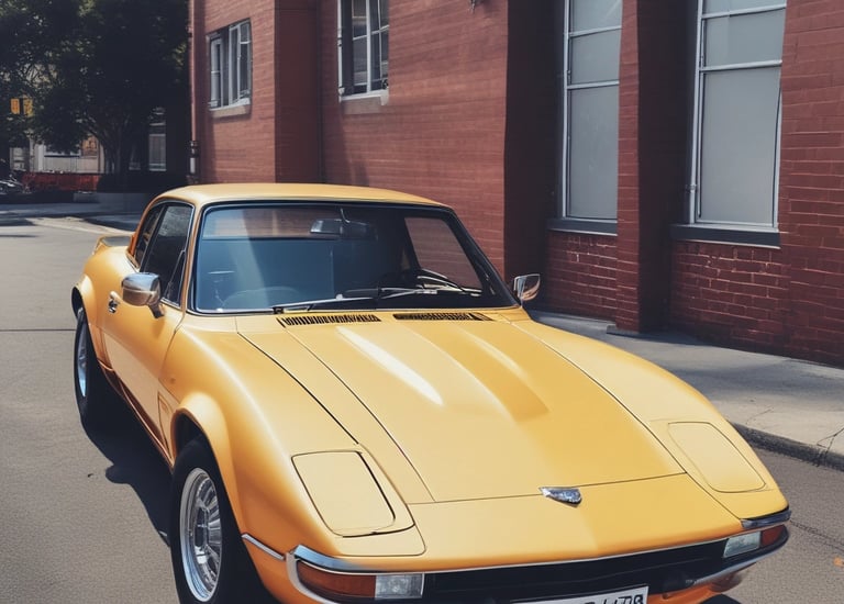 A car being repaired after a collision.