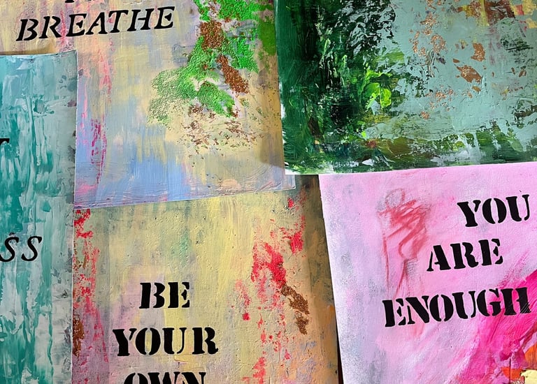 textured positive affirmation art 