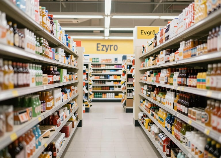Retail store showcasing background music speakers