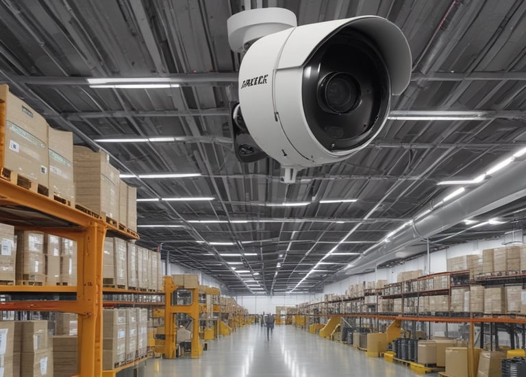 Smart home devices controlling lighting and security.