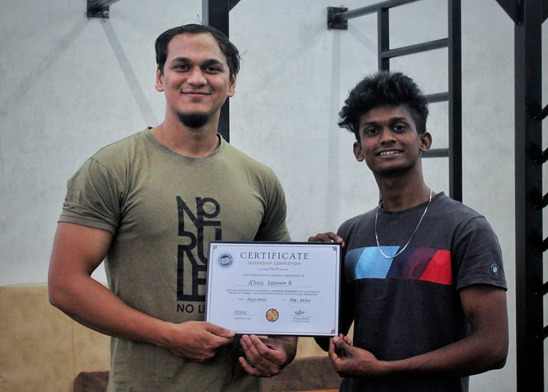 Bilal Ansari, lead educator and founder of Calibaf CCT course presenting it to student, Bangalore