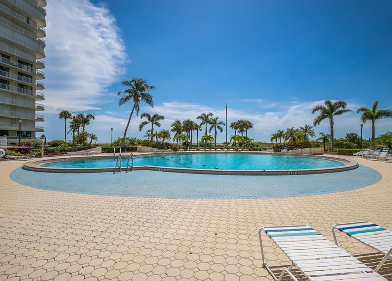Heated swimming pool at Southseas Condo