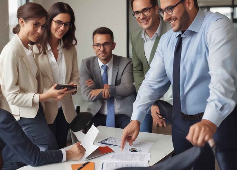 A smartphone with a black case is lying on a wooden surface, displaying a webpage titled 'SprintPoint'. The text on the screen mentions strategic tools for growing businesses and offers free resources.