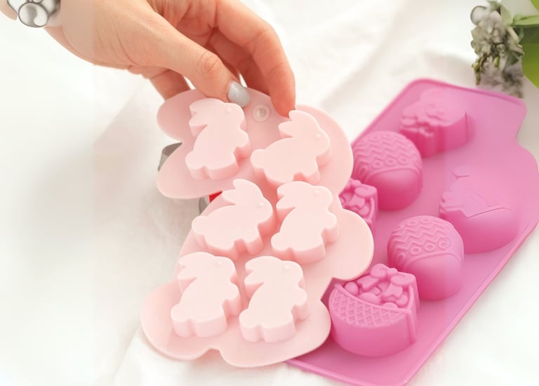 a person holding a pink plastic mold mold mold mold mold mold mold mold mold mold