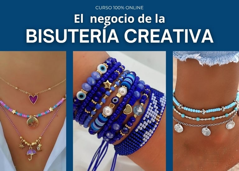 a woman's footwear with a blue and white bracelets