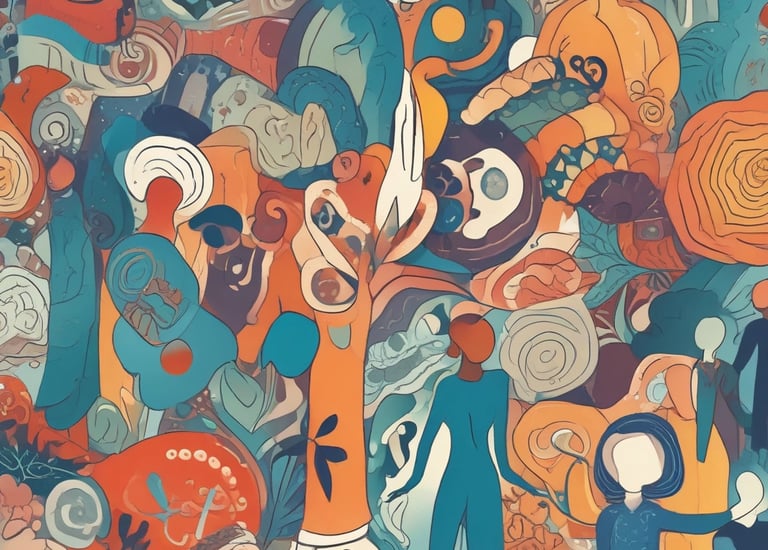 a large group of people standing around a large group of people