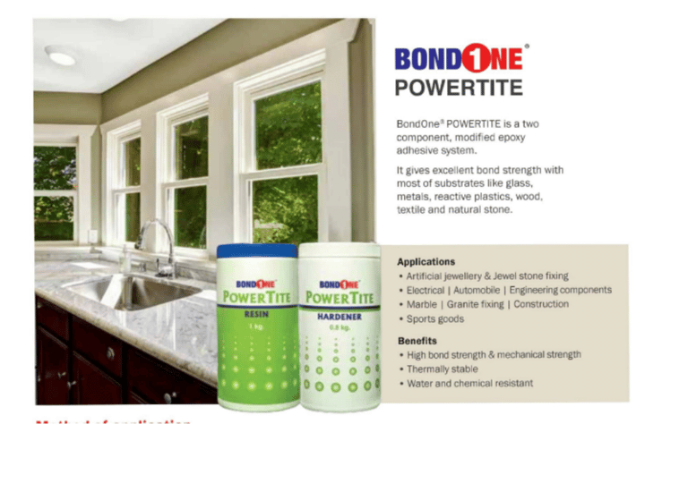 Bondone powertite epoxy adhesive system