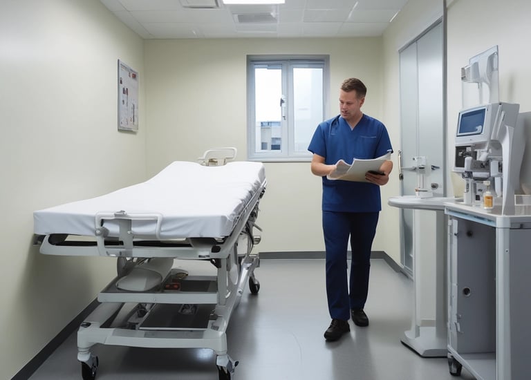 A close-up of a medical device being repaired.