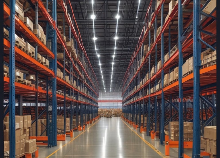 red blue and yellow intermodal containers