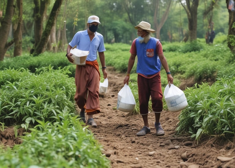 Distribution of humanitarian aid to underprivileged families.