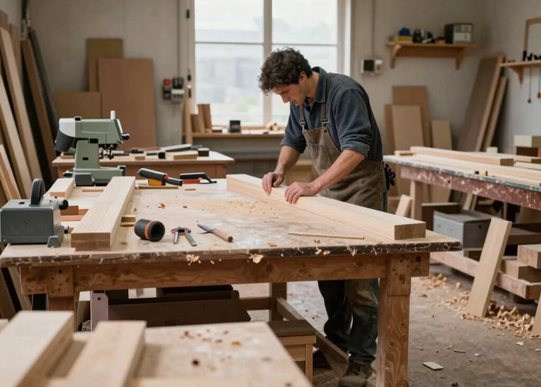 Responsive website design showcasing a local craftsman's portfolio with black and white theme.