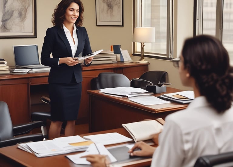 A monochromatic indoor scene featuring a consultation area with a modern design. Two people are seated at a long wooden table, working on laptops, while another person stands nearby. Bookshelves are visible beneath the table, and a sign reads 'Consultation Specialisee'. Overhead lighting and glass partitions add to the contemporary architectural style.