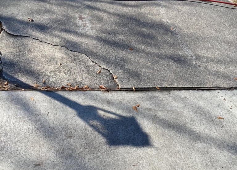 Power washed concrete