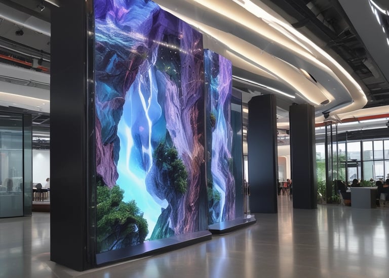 A smartphone displaying the OpenAI logo is resting on a laptop keyboard. The phone screen reflects purple and white light patterns, adding a modern and tech-focused ambiance.