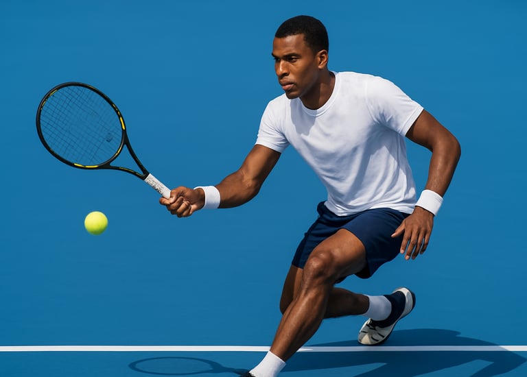 a man in a white shirt playing tennis