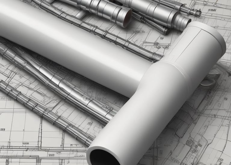 Two copper pipes run vertically between wooden slats and concrete. The pipes are shiny and metallic, while the surrounding wall has a rustic look with exposed wood and cement.