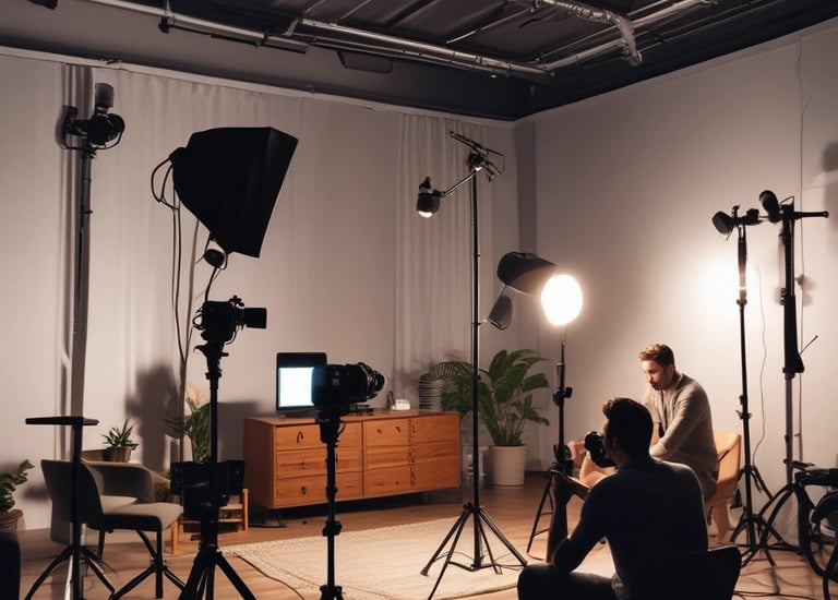 a studio where video production work is going on