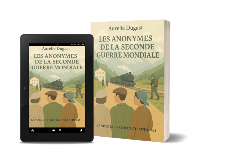 Mockup du roman historique "Les anonymes de la seconde guerre mondiale" de l'auteure Aurélie Dugast