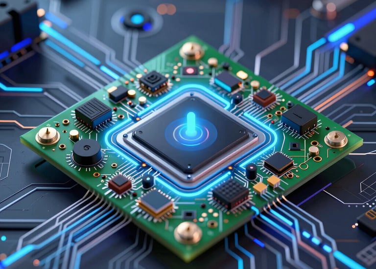 Abstract gradient background blending blue and violet hues with subtle motion lines.