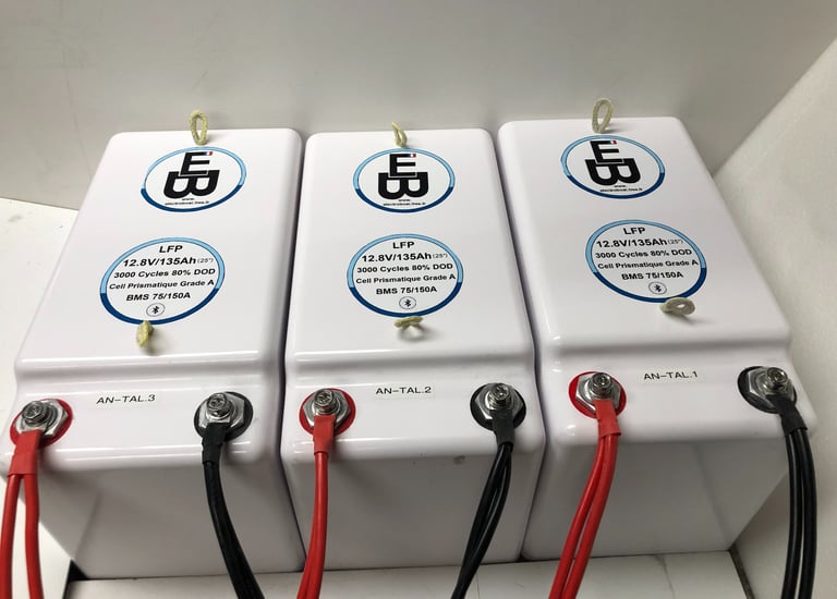 Parc batterie Electroboat d’un bateau de plaisance