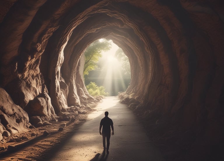 A path leading towards a bright horizon, symbolizing hope.