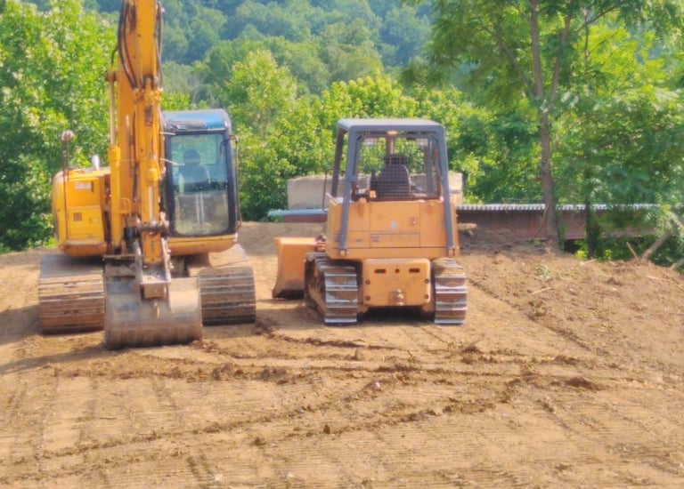 excavator and dozer getting ready to work