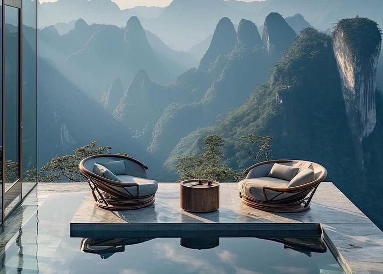 resort infinity pool overlooking mountains
