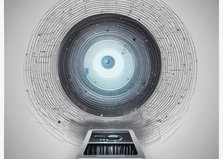 A cylindrical security camera with the brand name visible on its side, positioned on a white surface. The camera lens and sensor are prominent, and it is attached to a mounting bracket.